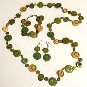 Matching Set of Earrings, Bracelet and Necklace